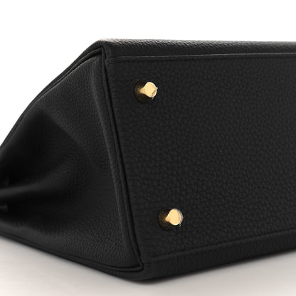 Hermes Togo Matte Porosus Crocodile Kelly Retourne Touch 28 Black 9 of 11