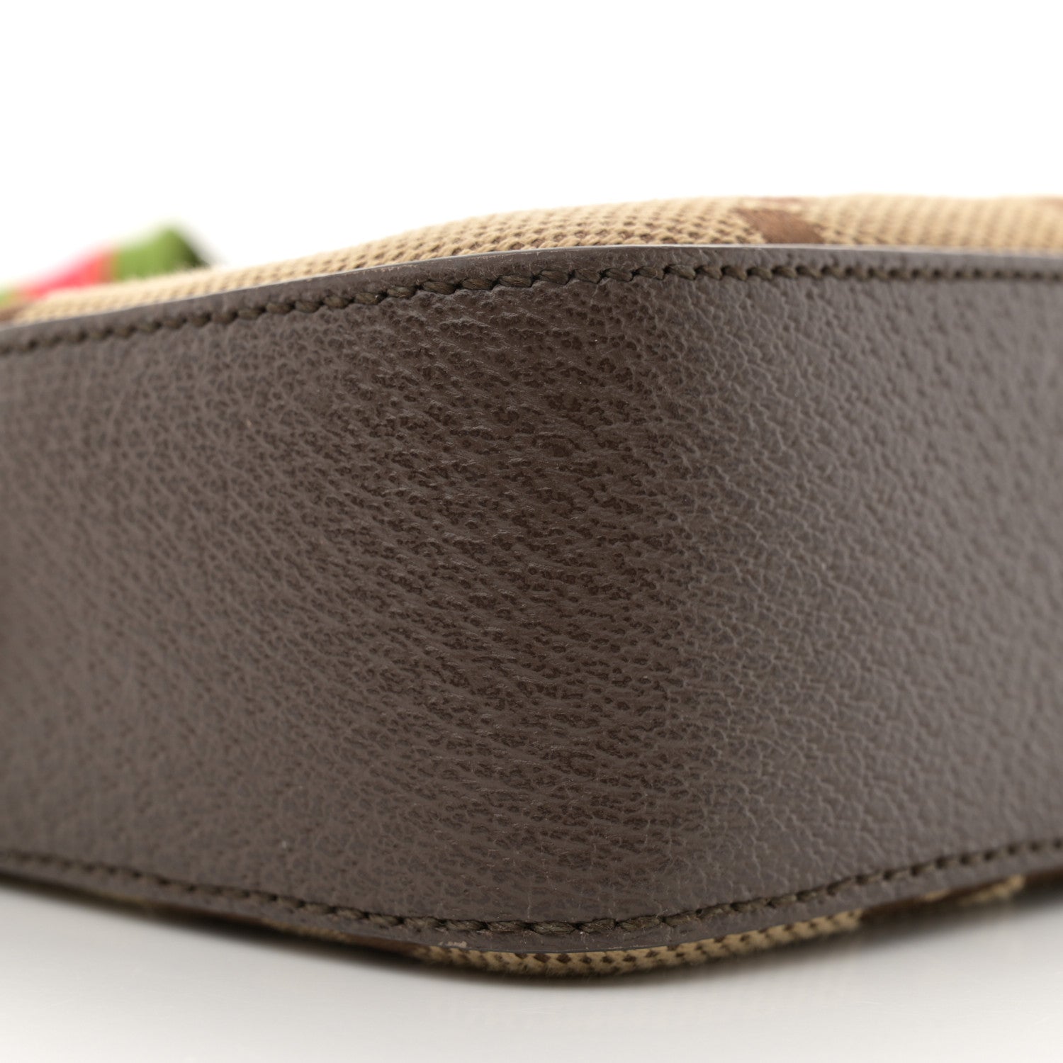 Gucci Monogram Jumbo GG Textured Dollar Calfskin Web Messenger Shoulder Bag Camel Ebony New Acero 9 of 13