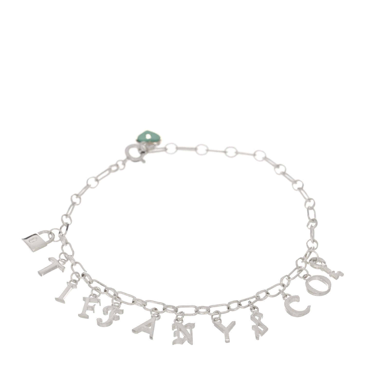 Tiffany Sterling Silver Enamel Love Notes Logo Charm Bracelet Blue 1 of 3