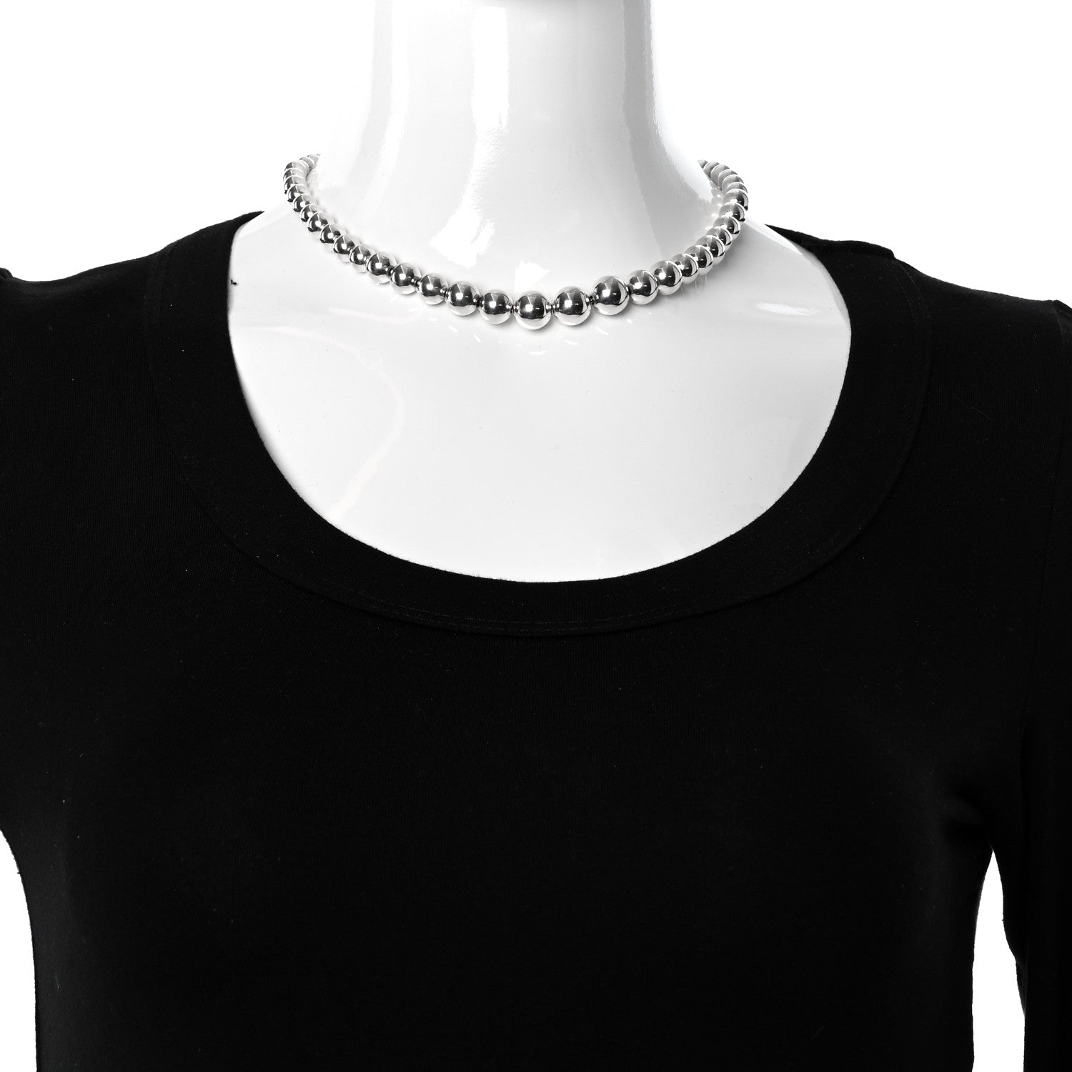 Tiffany Sterling Silver HardWear Graduated Ball Necklace 2 of 4