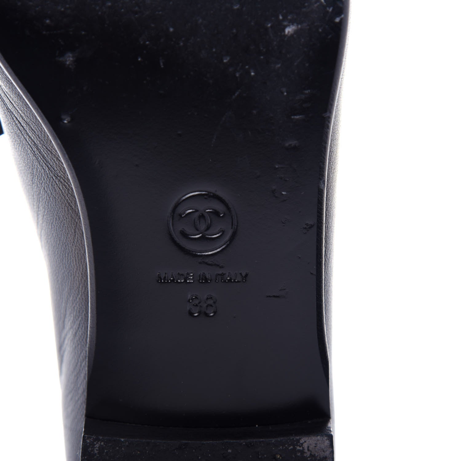 Chanel Lambskin CC Chain Loafers 38 Black 9 of 11