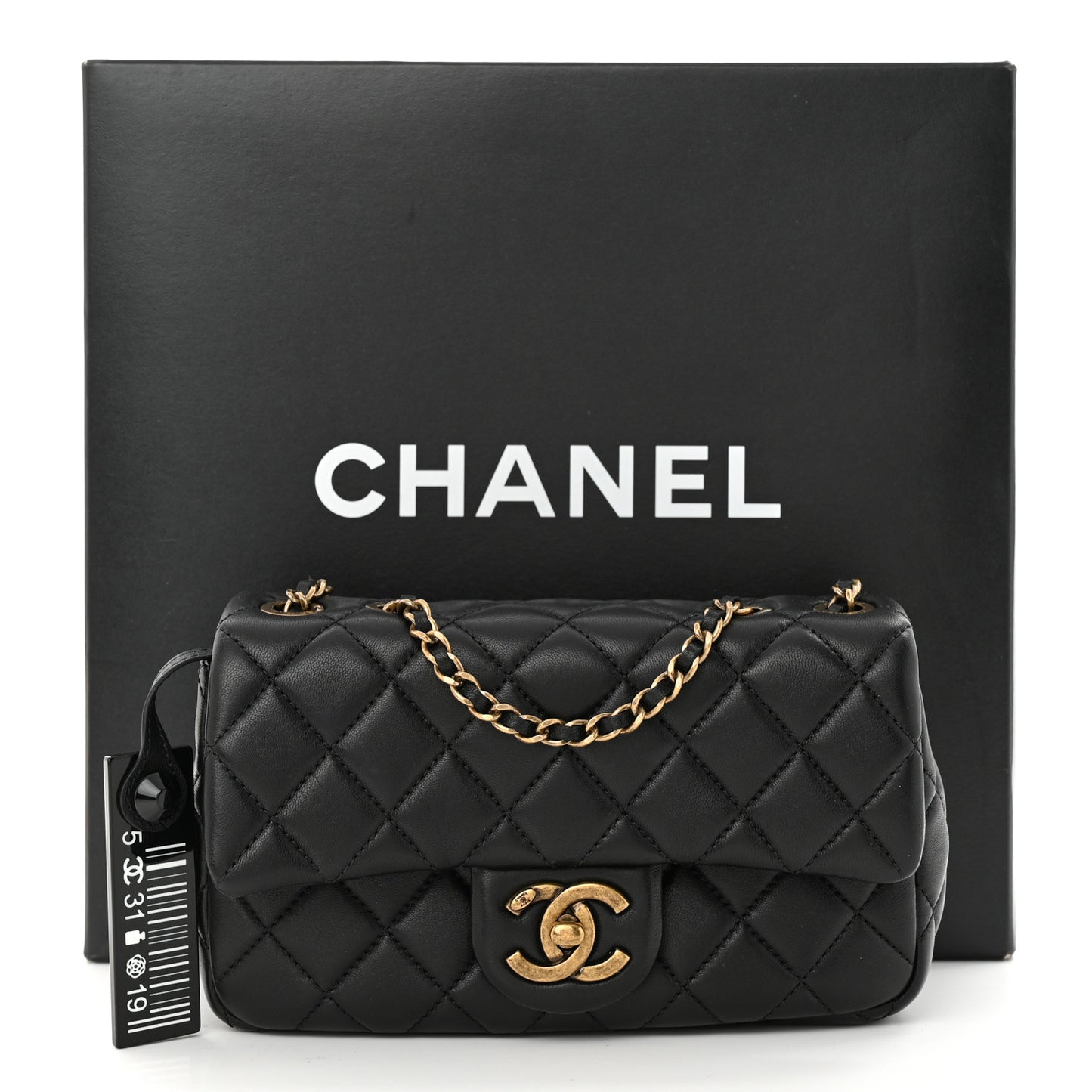 Lambskin Small Grocery By Chanel Flap Black