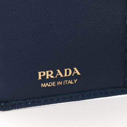 Prada Vitello Move Metal Compact Wallet Bleuette 6 of 8