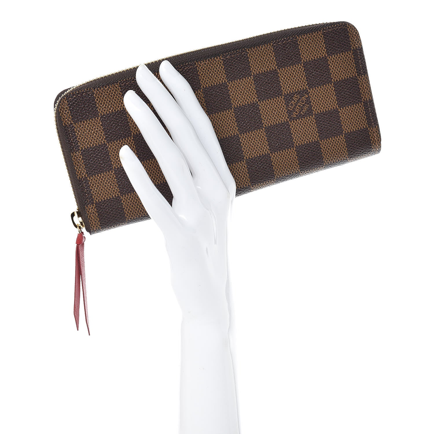 Louis Vuitton Damier Ebene Clemence Wallet Cherry 2 of 10