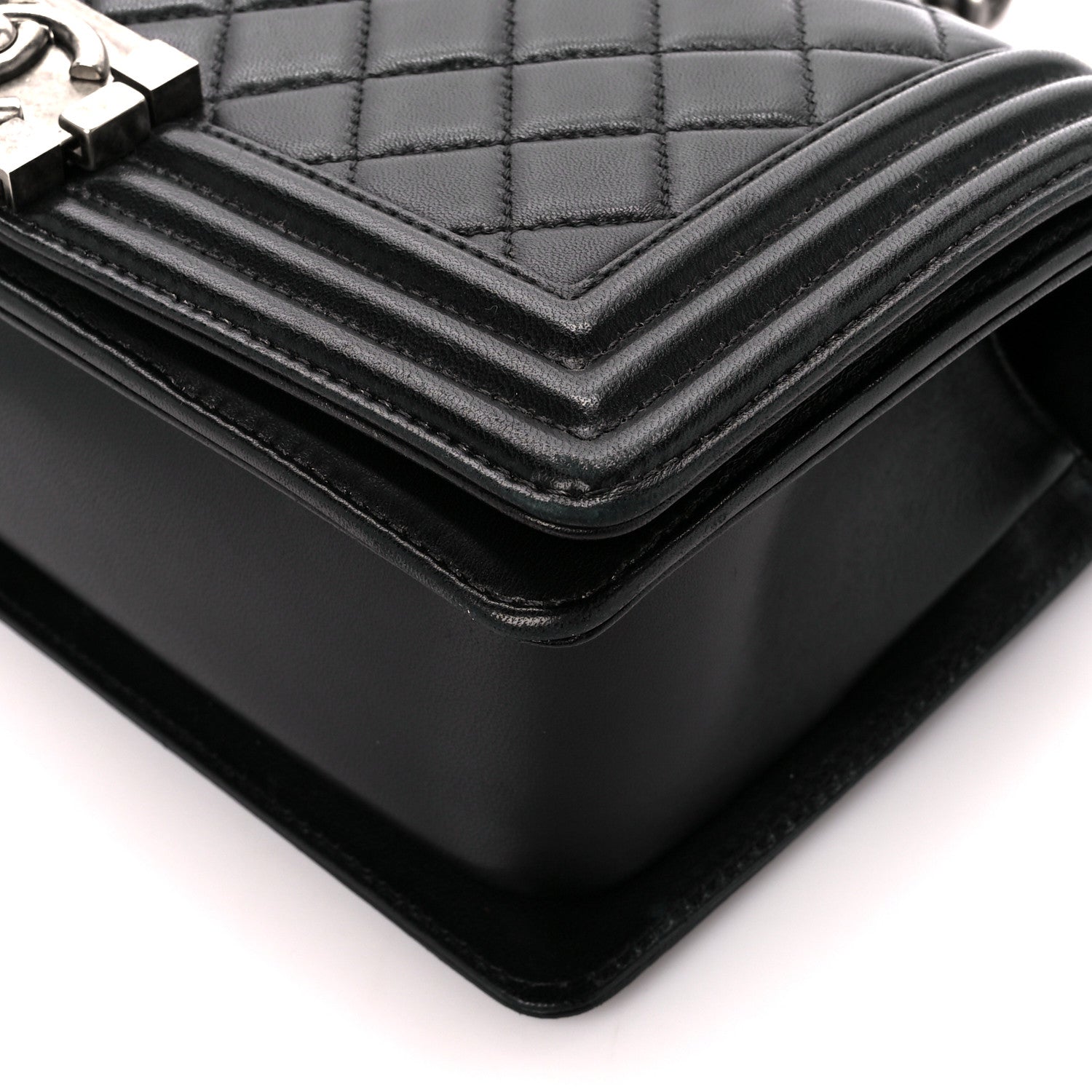 Chanel Lambskin Quilted Medium Boy Flap Black 10 of 11