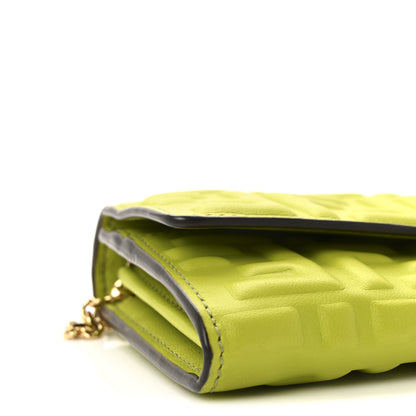 Fendi Nappa Matisse FF Embossed Continental Wallet On Chain Wasabi 9 of 11