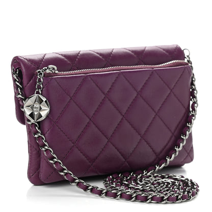 Chanel Lambskin Quilted Mini Mineral Nights Flap Crossbody Bag Purple 3 of 11