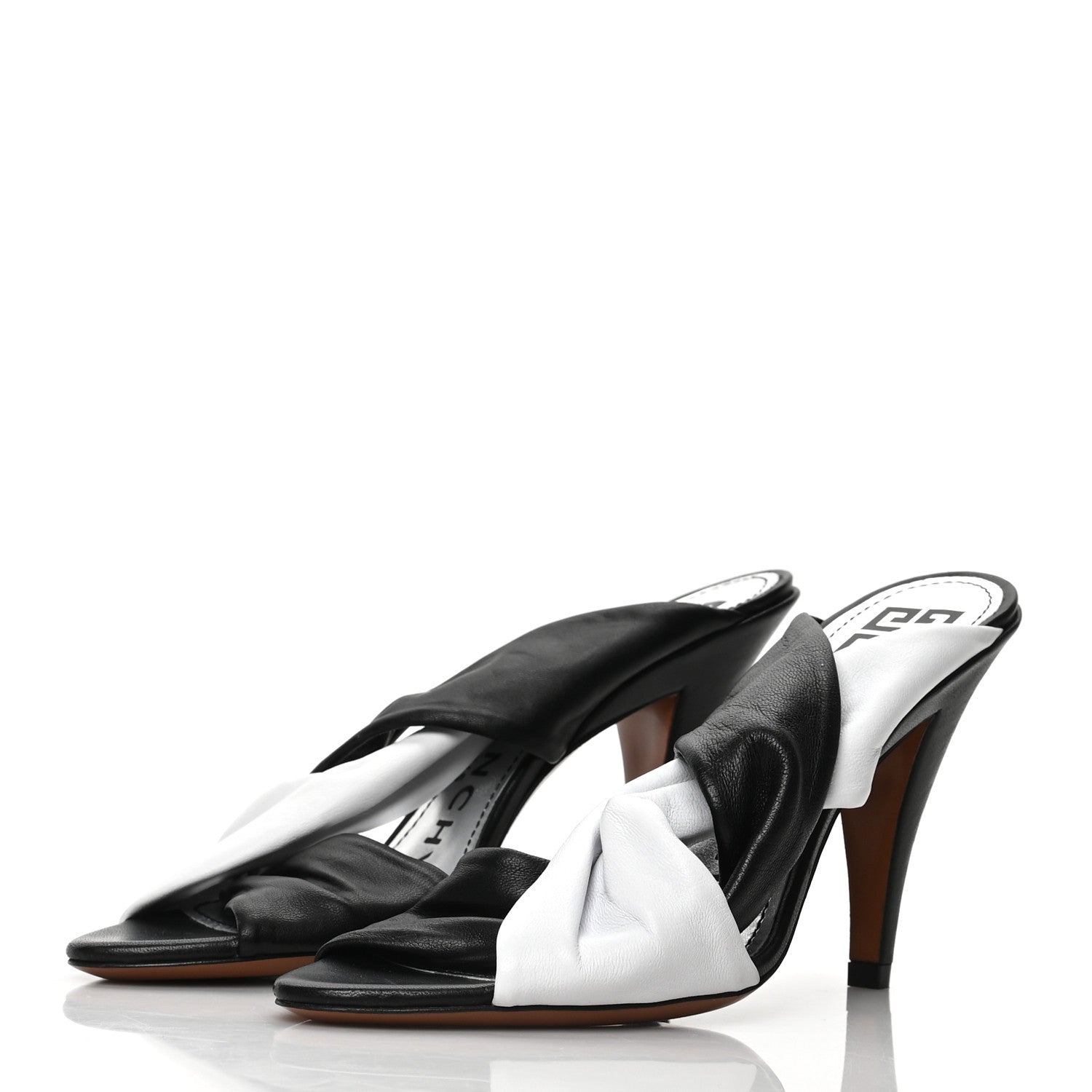 Givenchy Nappa Mule Tie Sandals 36 Black White 3 of 7