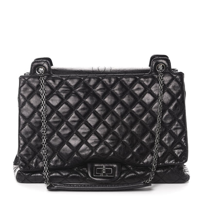 Chanel Metallic Calfskin Quilted XL Accordion Reissue Flap Black 1 of 15