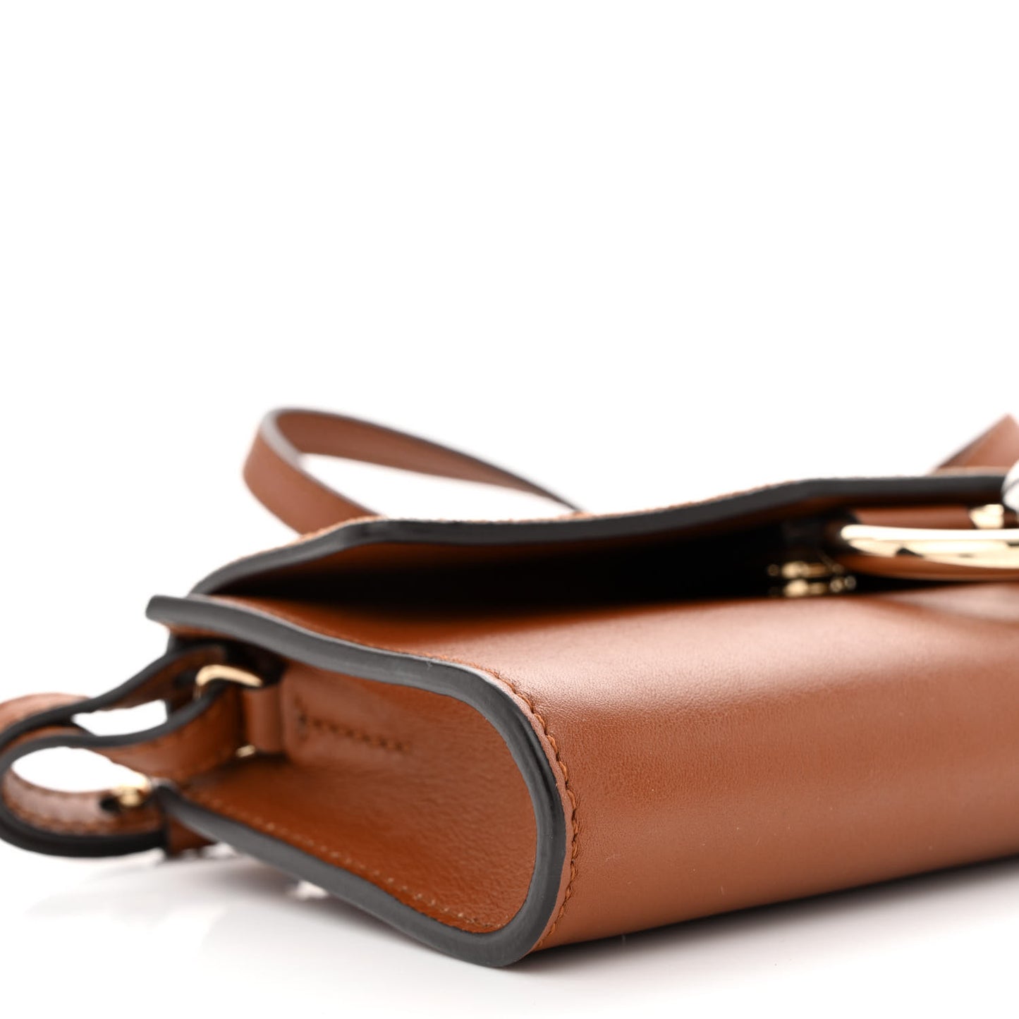 Suede Calfskin Faye Wallet On Strap Tan