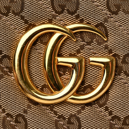 Gucci Monogram Matelasse Diagonal Small GG Marmont Chain Shoulder Bag Beige Black 16 of 19