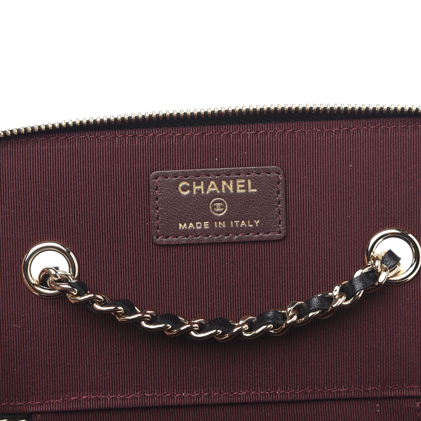Lambskin Quilted Small Vanity Case With Chain Black