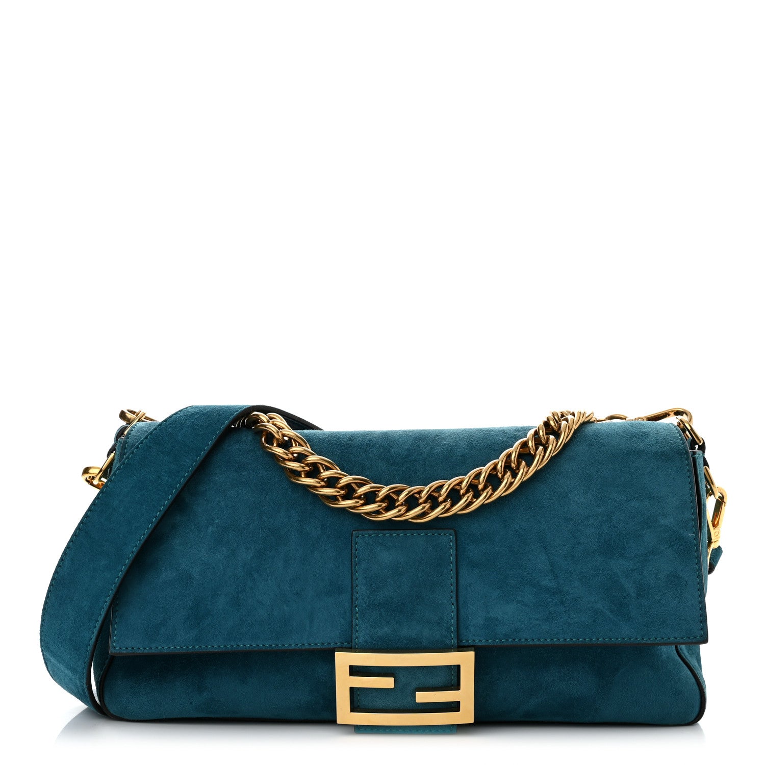 Fendi Chamois Large Baguette Ottanio 1 of 10