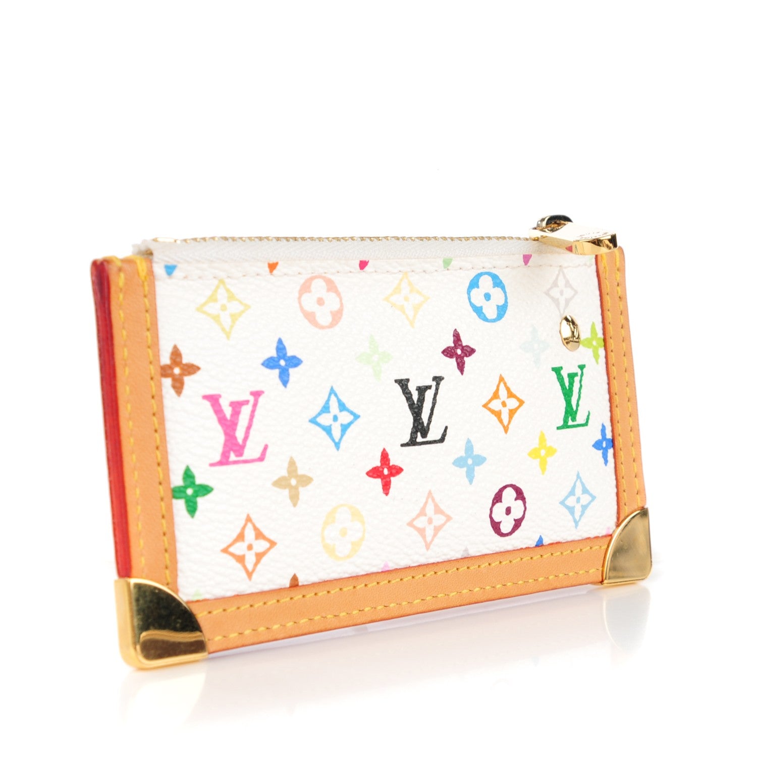 Louis Vuitton Monogram Multicolor Key Pouch White 3 of 8