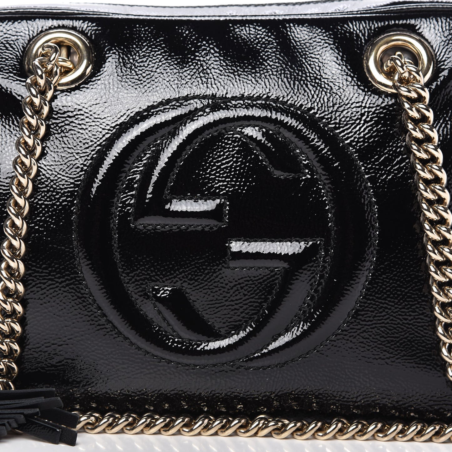 Soft Patent Small Soho Bowler Black