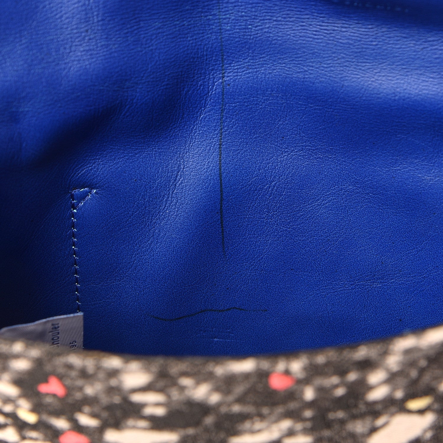 Proenza Schouler Canvas Carpet Print Lambskin Small Lunch Bag Clutch Charcoal Electric Blue 12 of 12