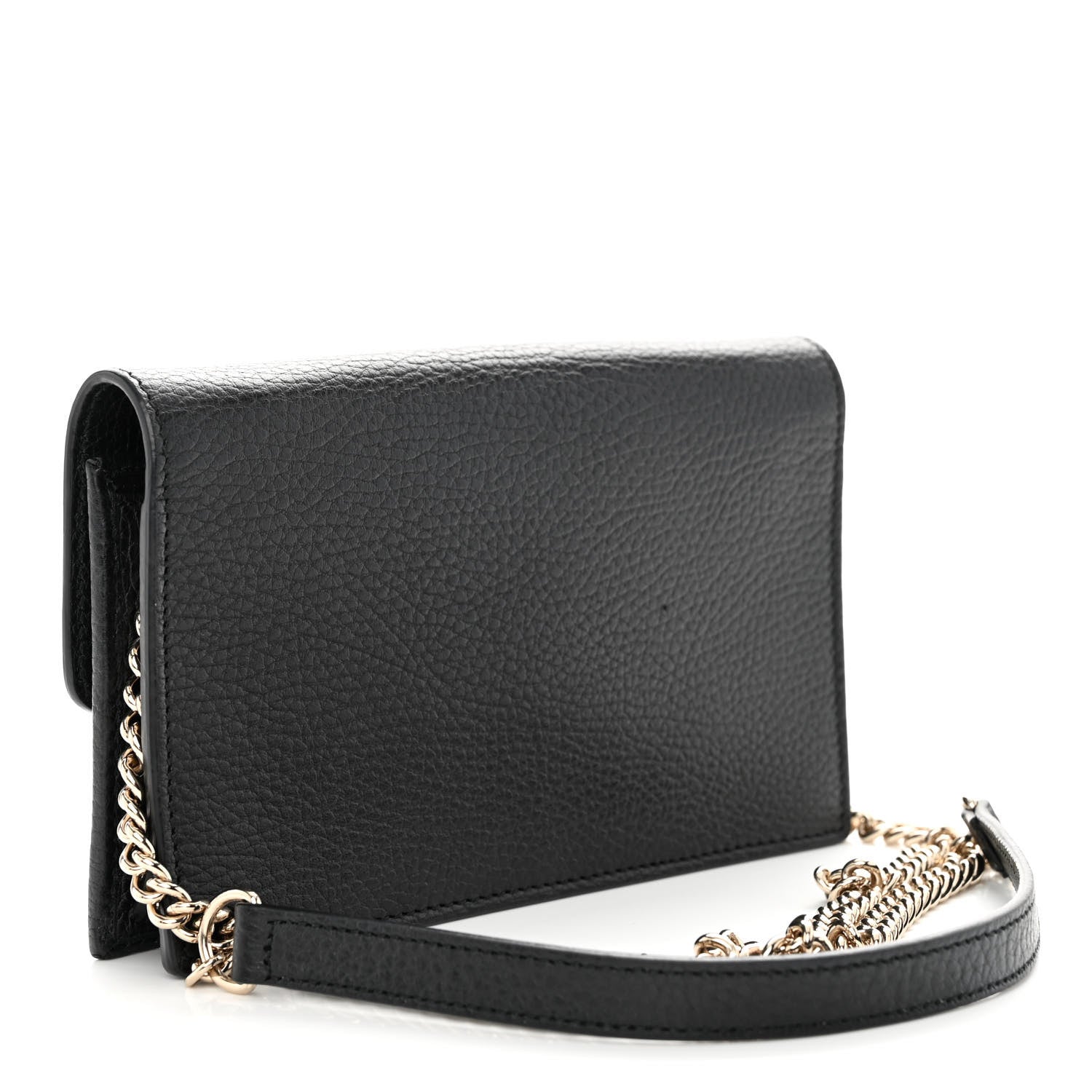 Gucci Dollar Calfskin Interlocking G Chain Wallet Black 2 of 8