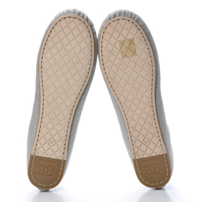 Chanel Metallic Fabric CC Elastic Ballerina Flats 37 Silver 5 of 8