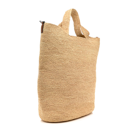 Loewe Raffia Slit Tote Bag Natural Tan 3 of 12