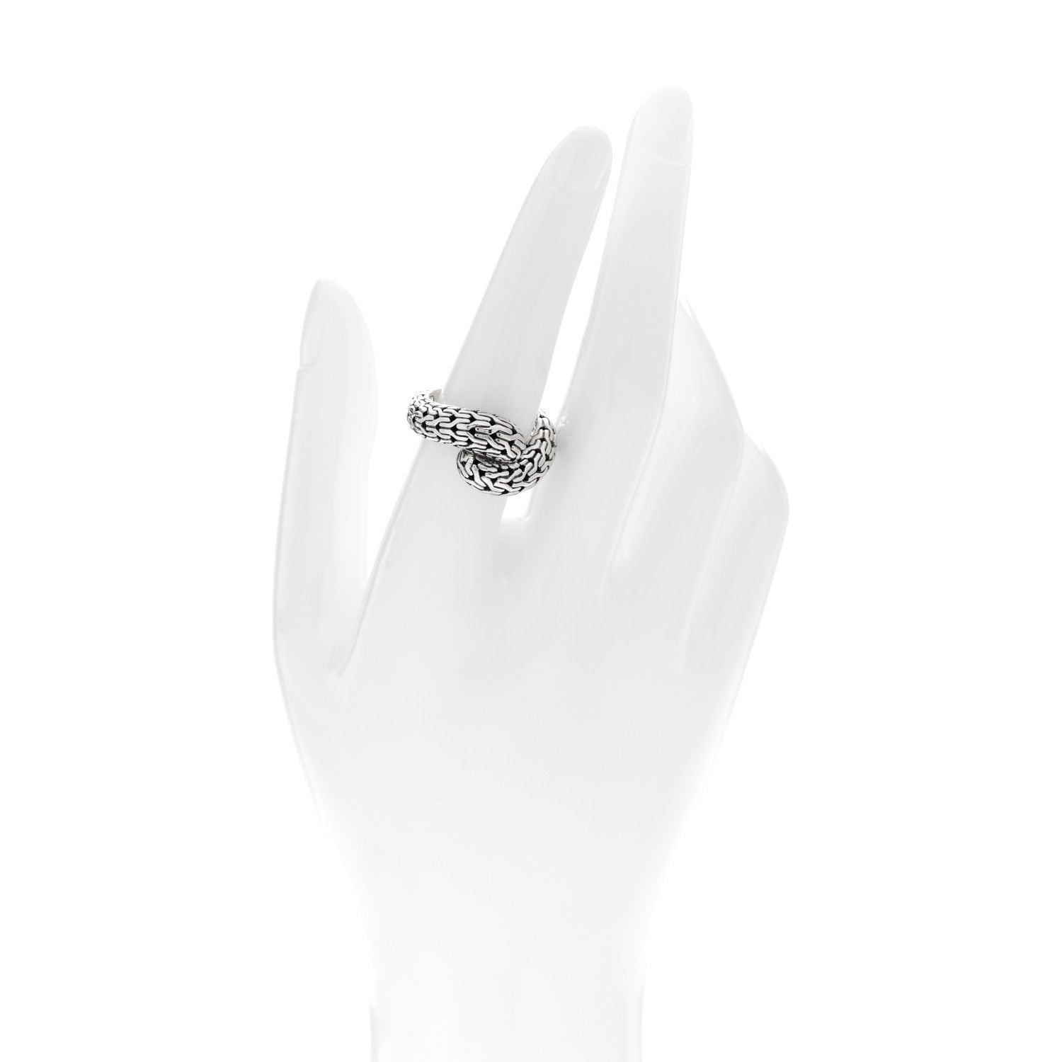 John Hardy Sterling Silver Classic Chain Bypass Ring 55 7.25 2 of 5