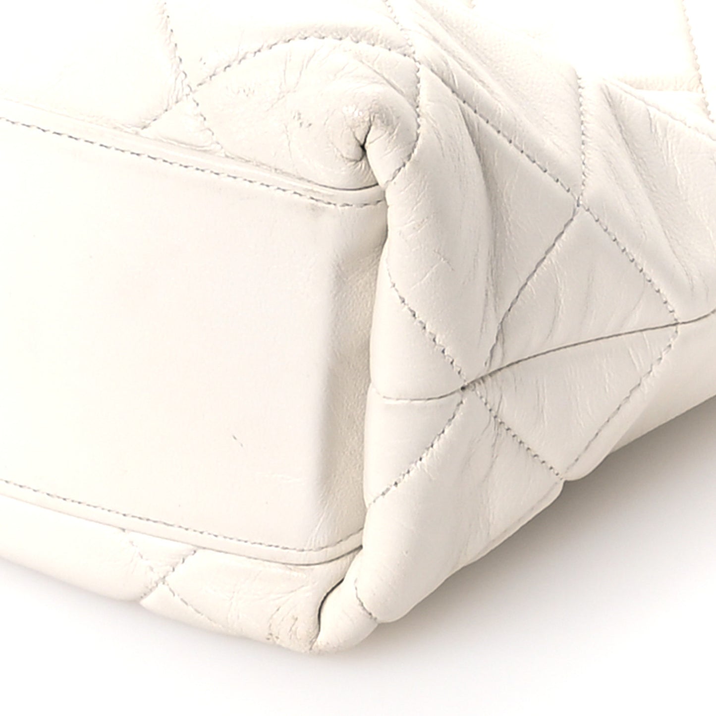 Calfskin Quilted Close To Me Hobo White