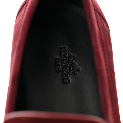 Hermes Suede Goatskin Womens Hot Loafer 38 Marron Mahogany 8 of 9