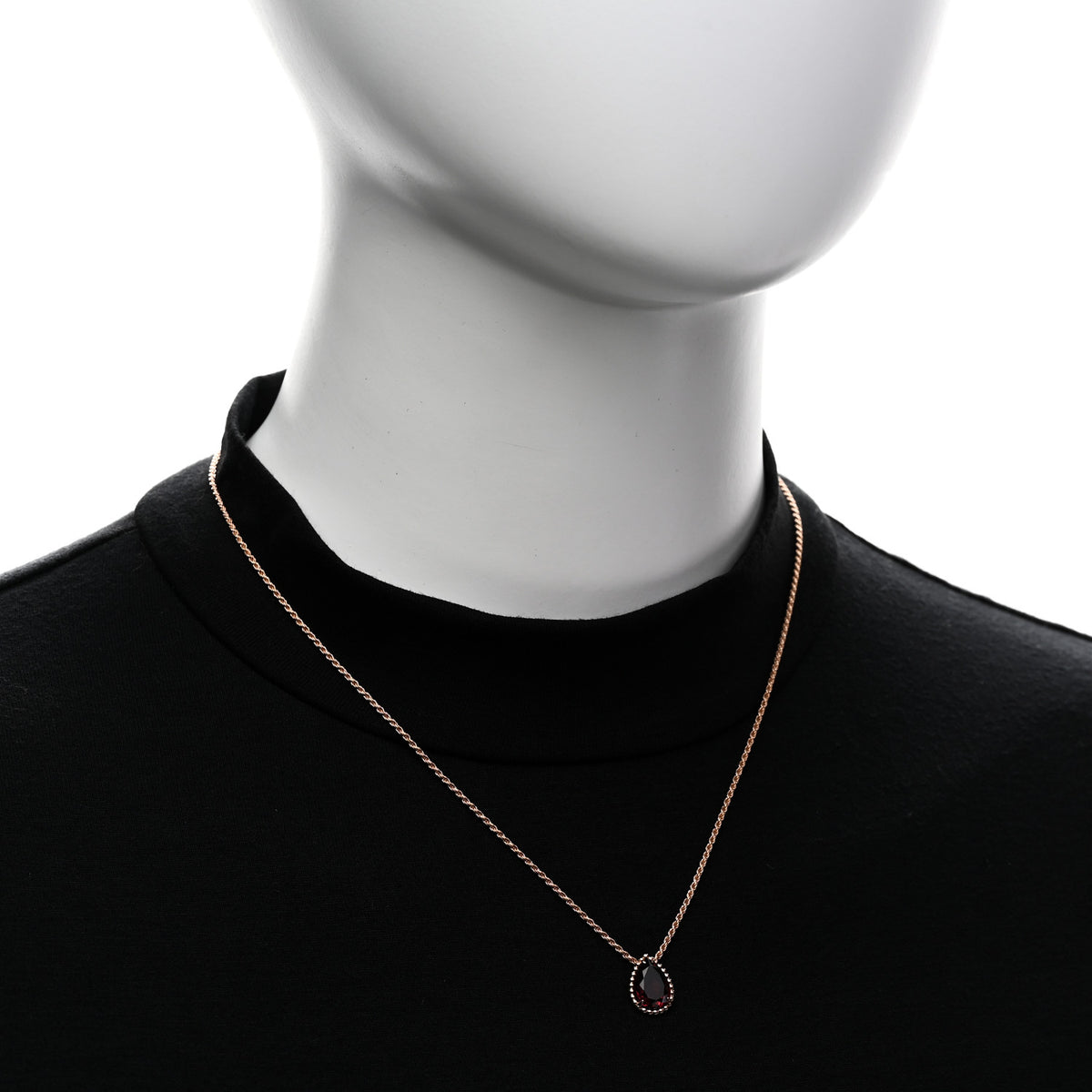 18K Pink Gold Diamond Rhodolite Garnet S Motif Serpent Boheme Necklace