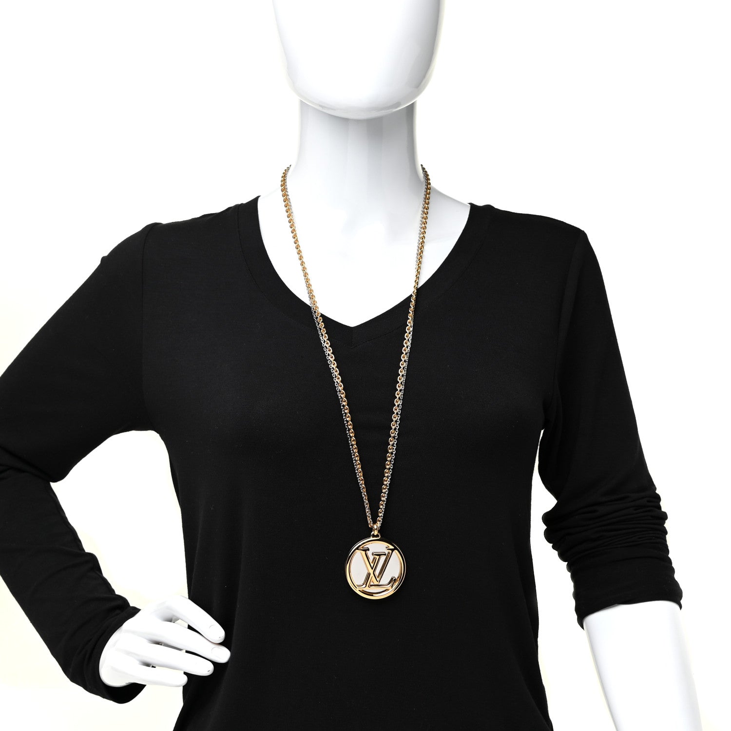 Louis Vuitton Louise Long Necklace Gold 2 of 6