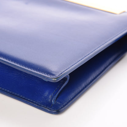 Saint Laurent Calfskin Lutetia Clutch Royal Blue 9 of 10
