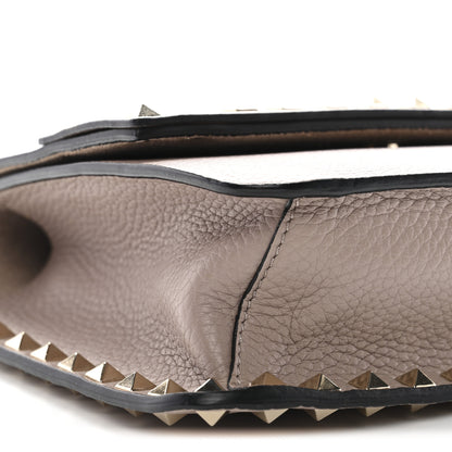 Valentino Garavani Pebbled Calfskin Rockstud Side Slip Crossbody Poudre 8 of 9
