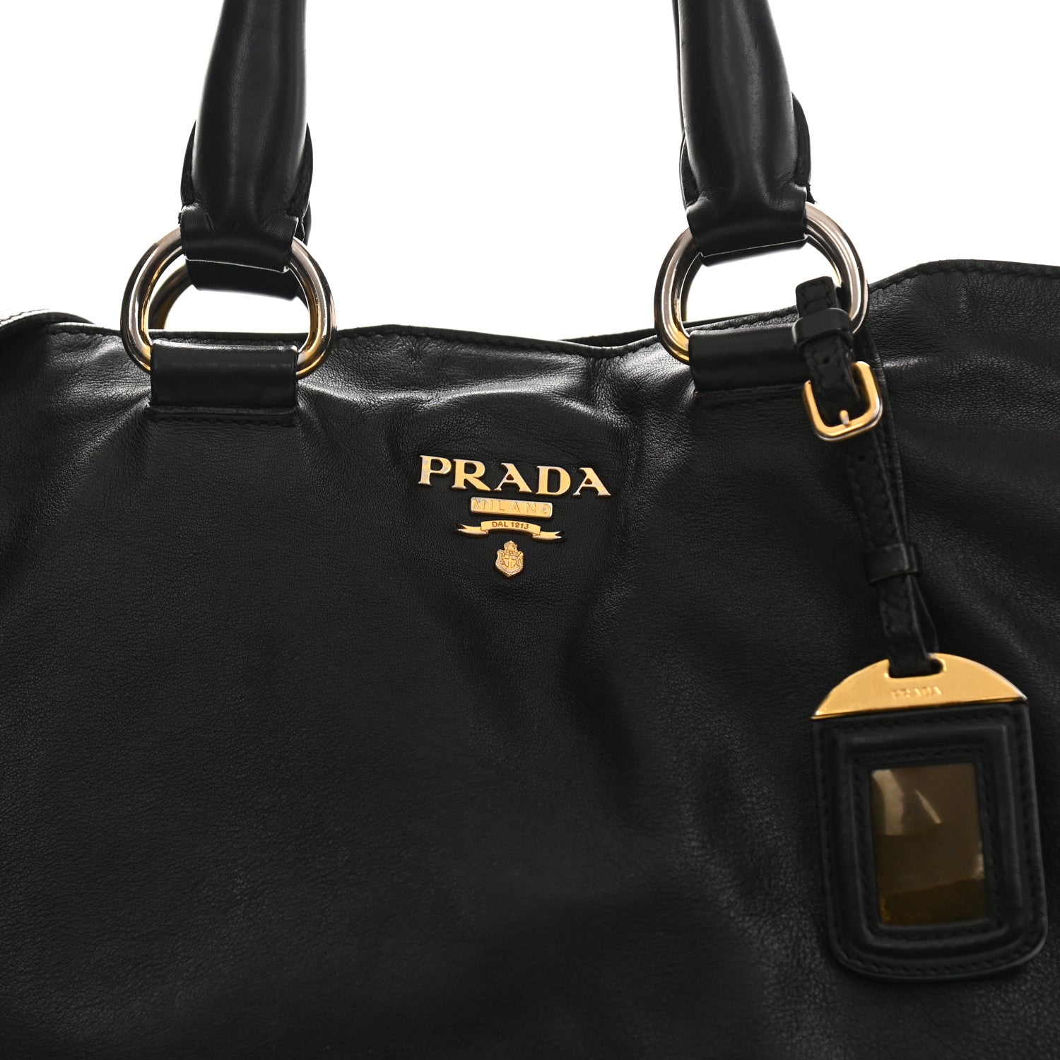 Prada Soft Calf Shopping Tote Black 9 of 18