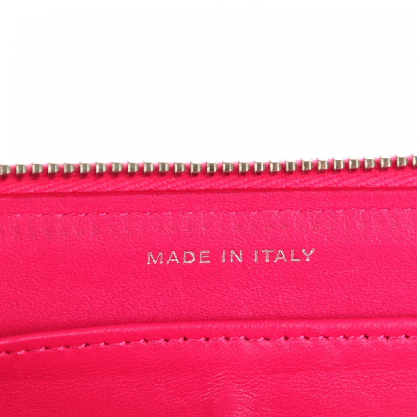 Lambskin Quilted Large Gusset Zip Around Wallet Fuchsia