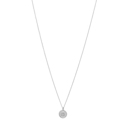 David Yurman 18K White Gold Diamond Initial S Charm Necklace 1 of 4