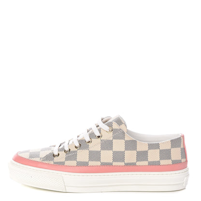 Louis Vuitton Damier Azur Stellar Sneakers 37.5 Rose Ballerine 1 of 9
