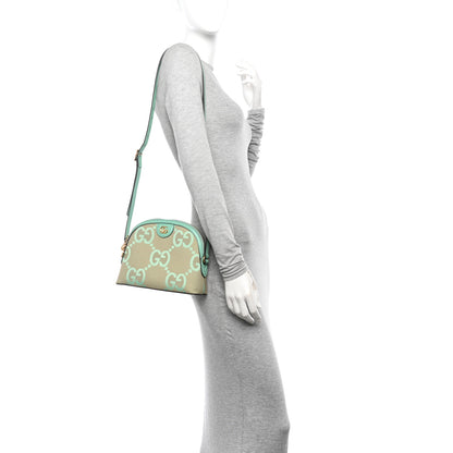 Gucci Monogram Jumbo GG Textured Dollar Calfskin Small Ophidia Dome Shoulder Bag Beige Pepperlight Mint 2 of 11