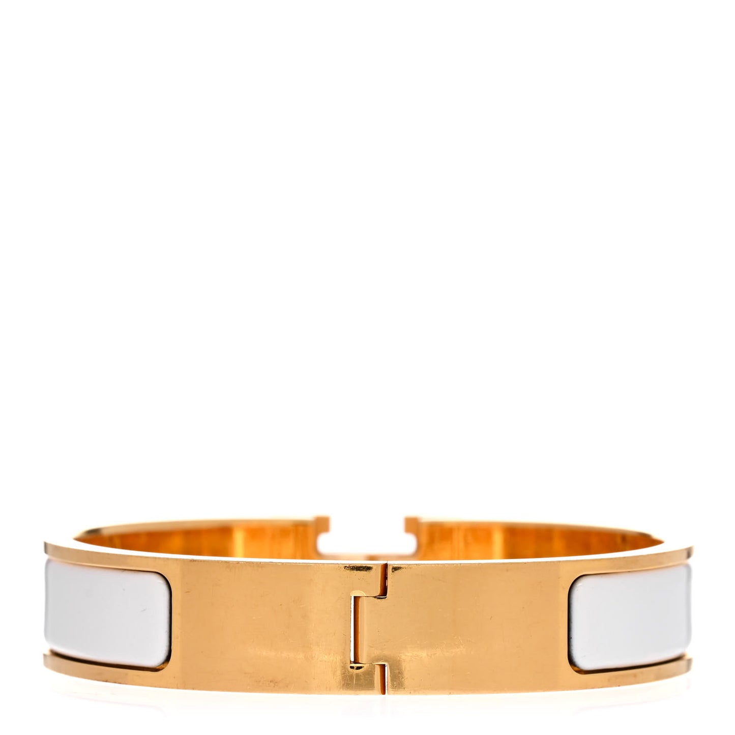 Enamel Narrow Clic Clac H Bracelet White