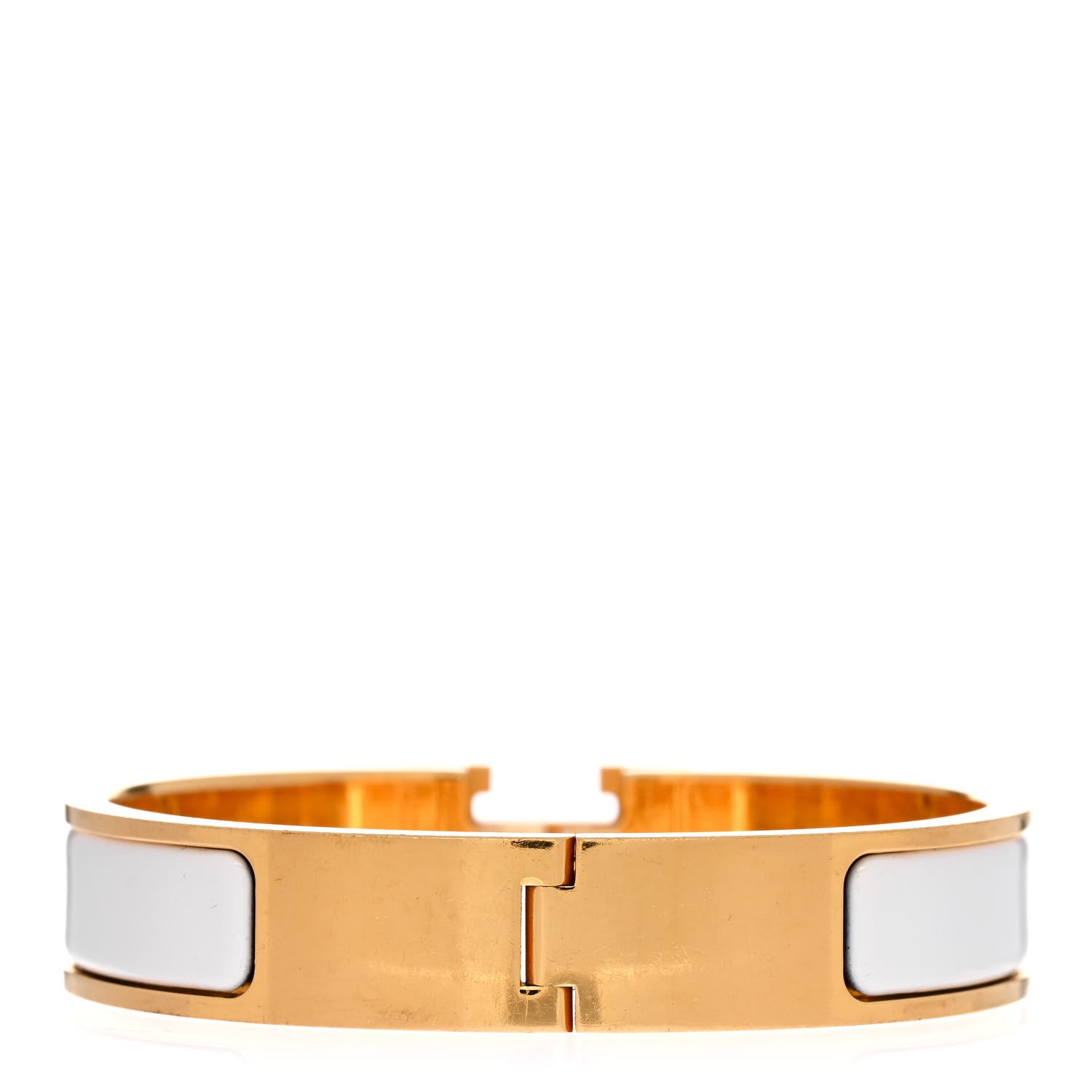 Hermes Enamel Narrow Clic Clac H Bracelet White 3 of 5