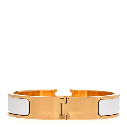 Hermes Enamel Narrow Clic Clac H Bracelet White 3 of 5
