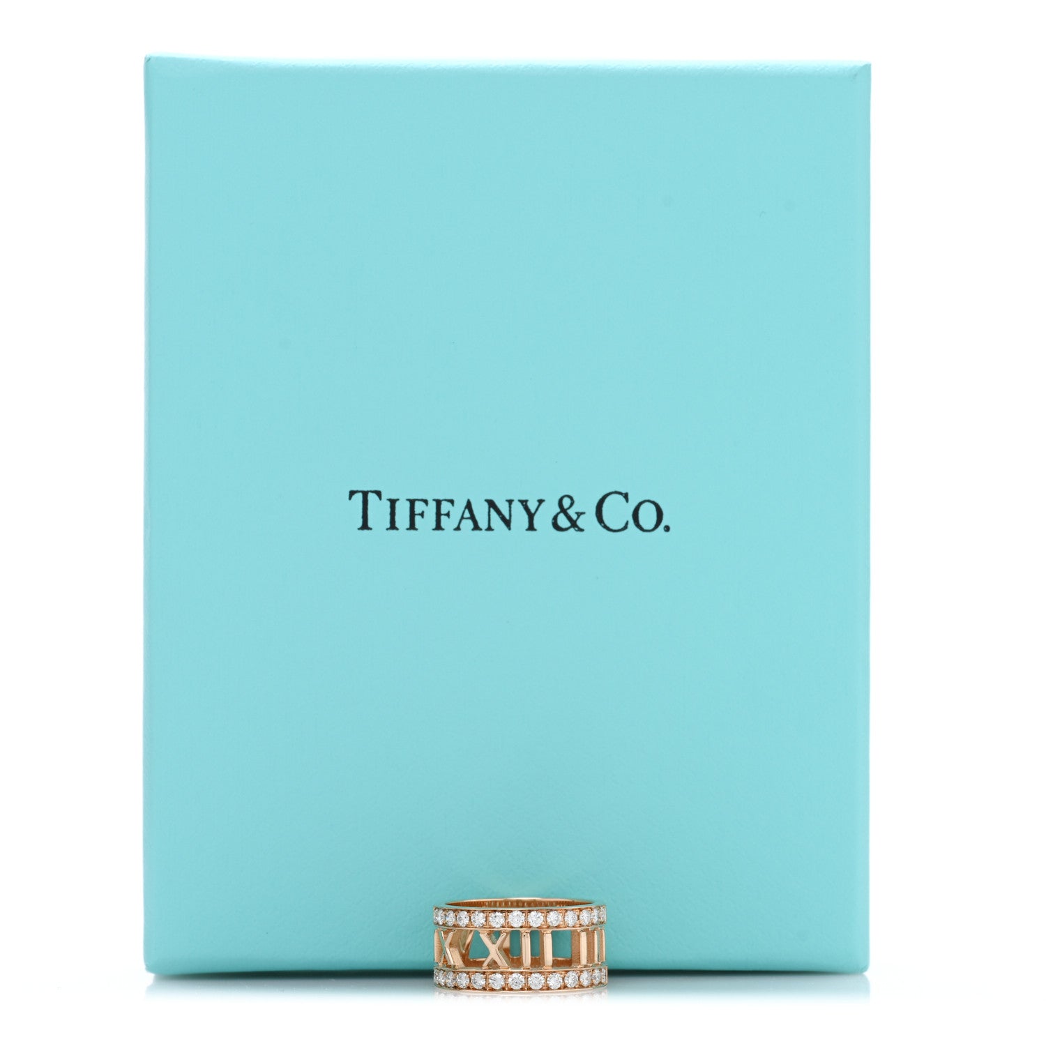 Tiffany 18K Rose Gold Diamond Wide Atlas Open Ring 48 4.5 5 of 5