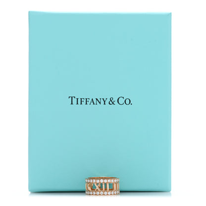Tiffany 18K Rose Gold Diamond Wide Atlas Open Ring 48 4.5 5 of 5