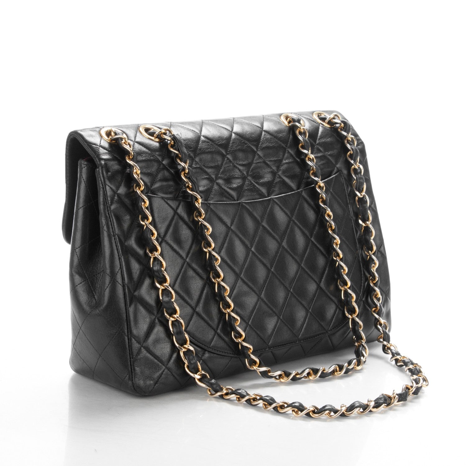 Chanel Lambskin Quilted XL Jumbo Single Flap Black 3 of 9