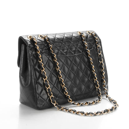 Chanel Lambskin Quilted XL Jumbo Single Flap Black 3 of 9
