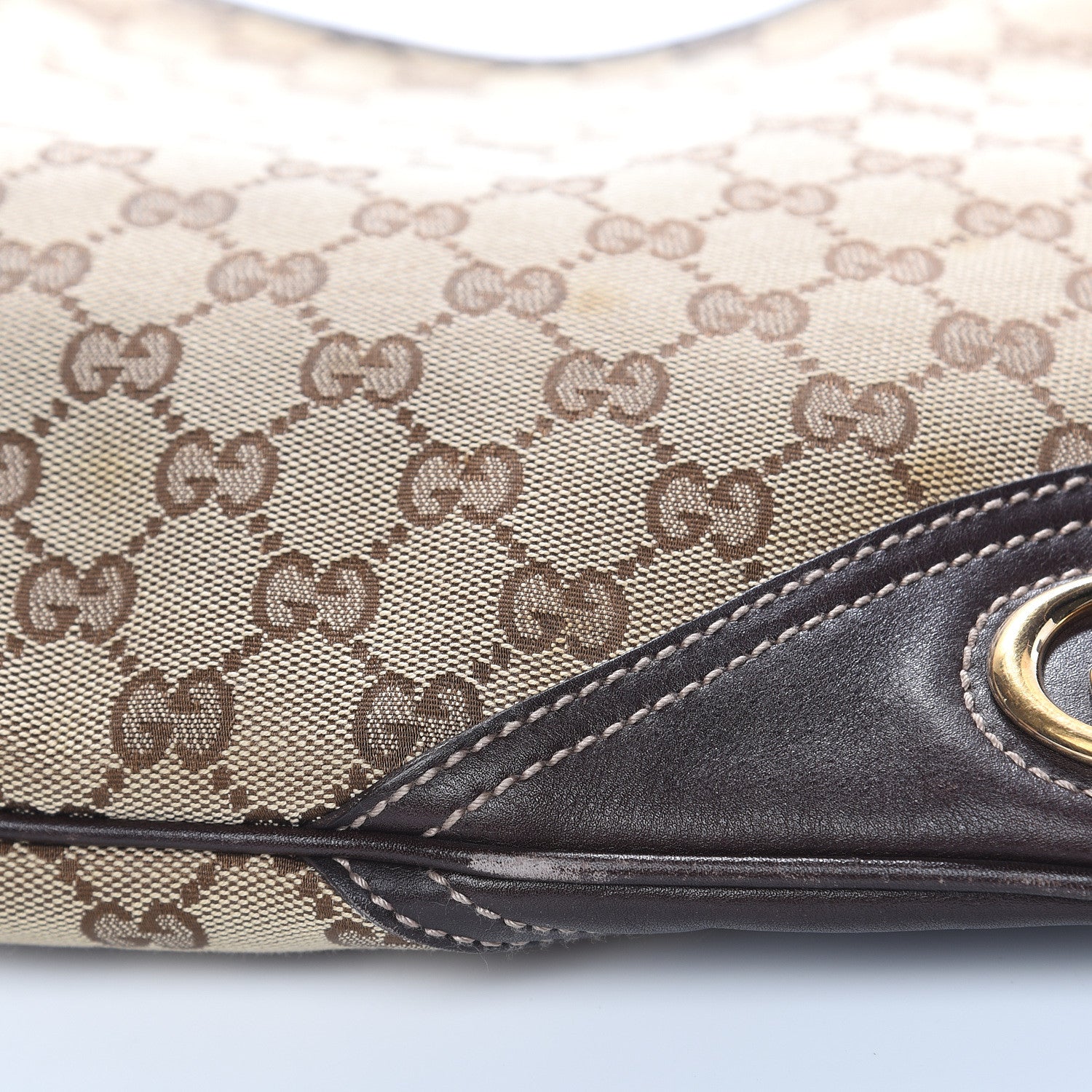 Gucci Monogram Medium New Britt Hobo Dark Brown 10 of 13