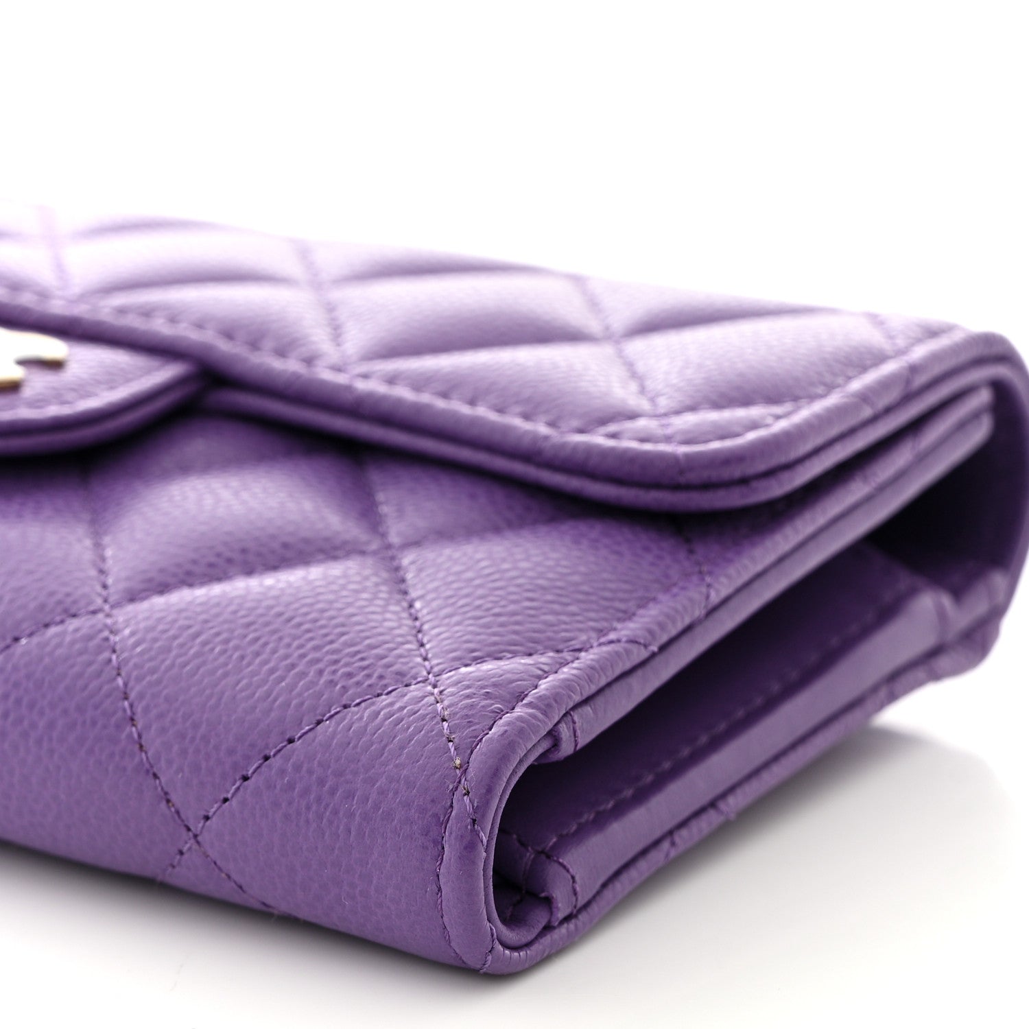 Chanel Caviar Quilted Medium Flap Wallet Purple 10 of 11