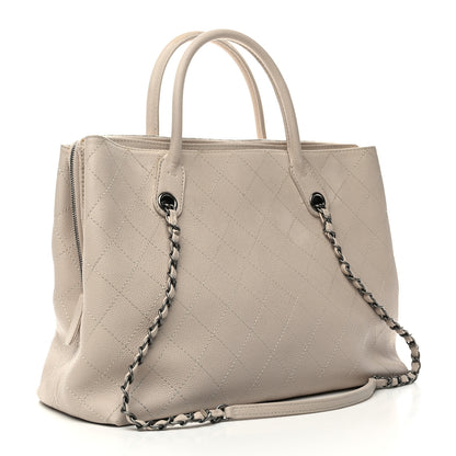 Chanel Grained Vegetal Calfskin Urban Shopping Tote Light Beige 2 of 14