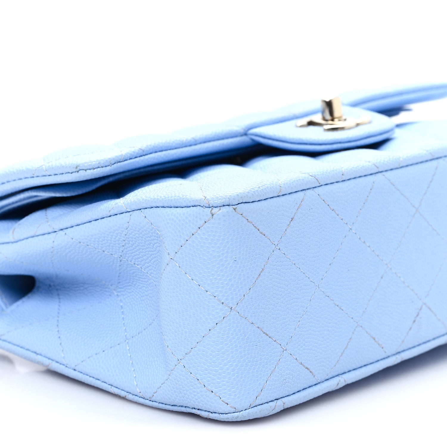 Chanel Caviar Quilted Small Double Flap Light Blue 9 of 10
