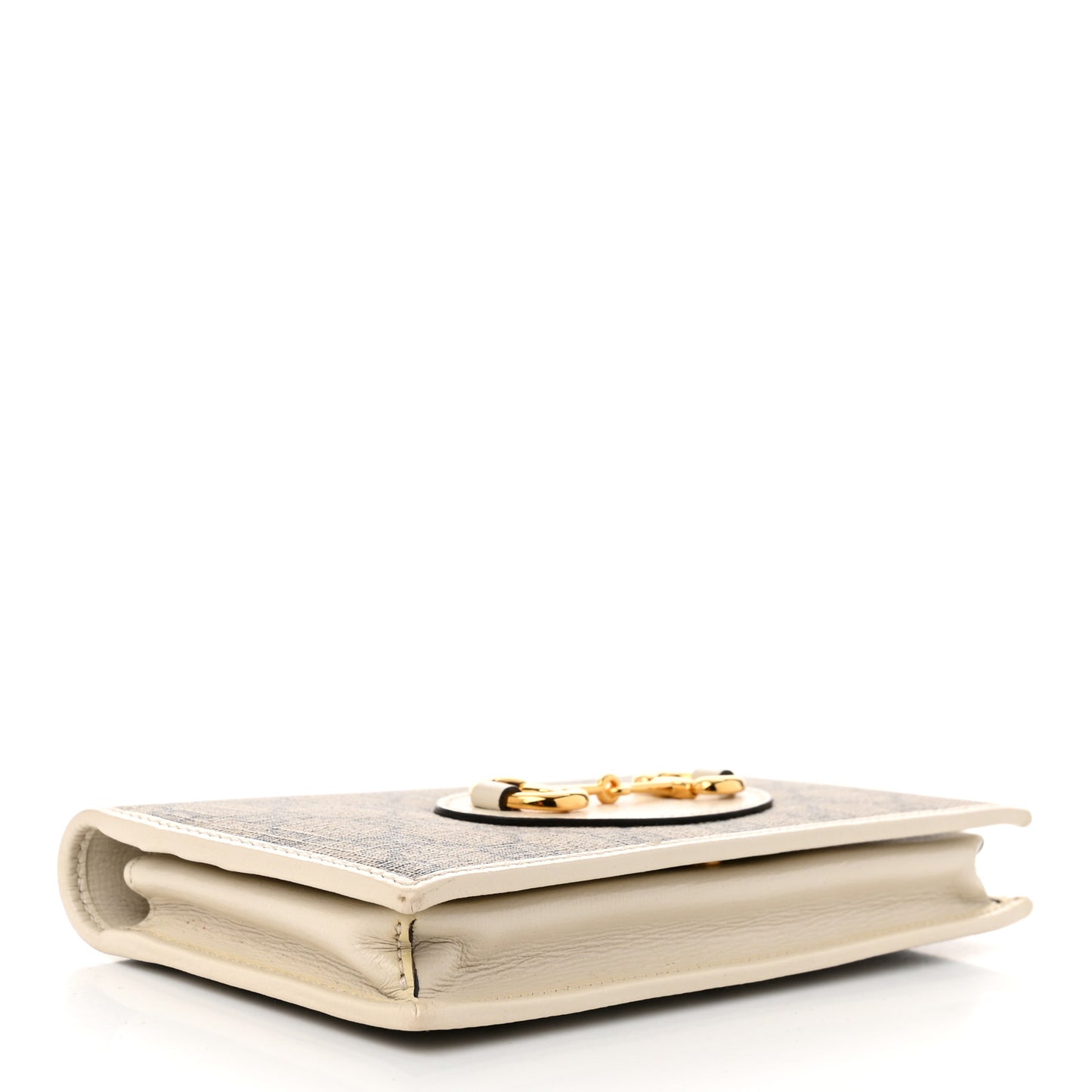 GG Supreme Monogram Azalea Calfskin Horsebit 1955 Wallet On Chain Beige Ebony Mystic White