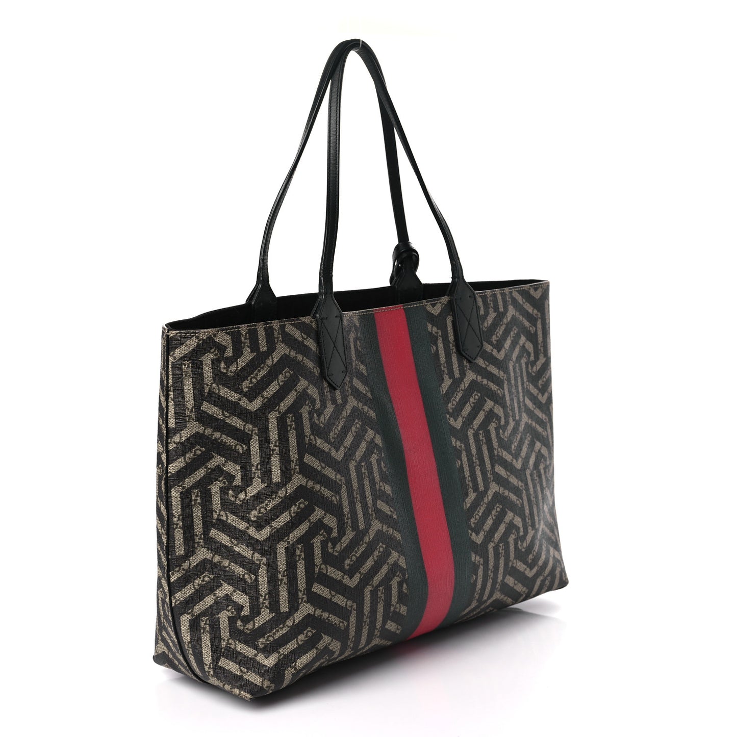 GG Supreme Monogram Caleido Web Medium Tote Beige Ebony