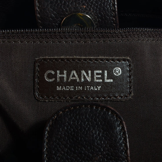 Chanel Caviar Petit Shopping Tote PST Dark Brown 6 of 7