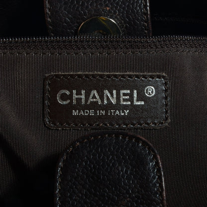 Chanel Caviar Petit Shopping Tote PST Dark Brown 6 of 7
